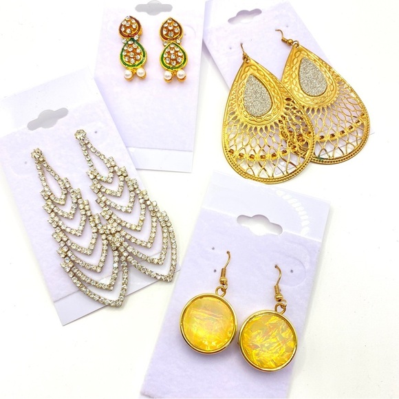 Fancy Fashion Earring Bundle of Four Pairs - Picture 1 of 7